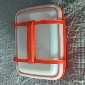 Vintage Tupperware Orange and White Lunchbox
